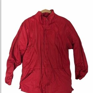LL BEAN Red Puffer Winter Zip Up Jacket M
